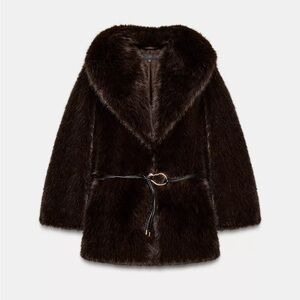 Zara Dark Brown Teddy Jacket